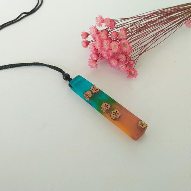 Handmade Resin Wood Necklace
