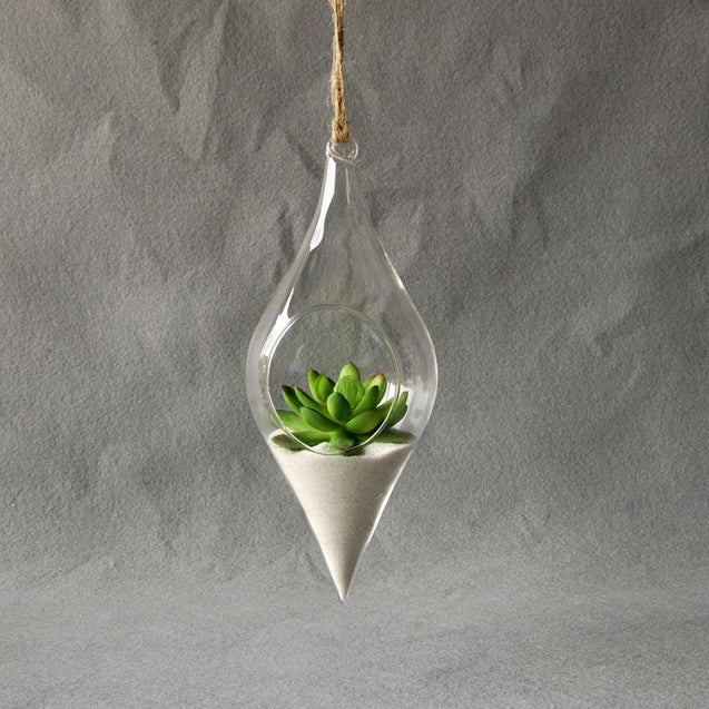 Hanging Terrarium Glass Vase - Conical